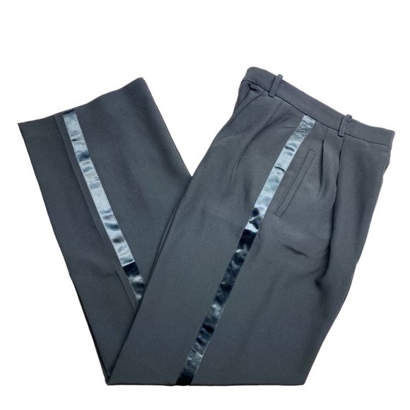TEMPESTA Black Dressy Tuxedo Slacks Puddle Pants 4 - Picture 1 of 14